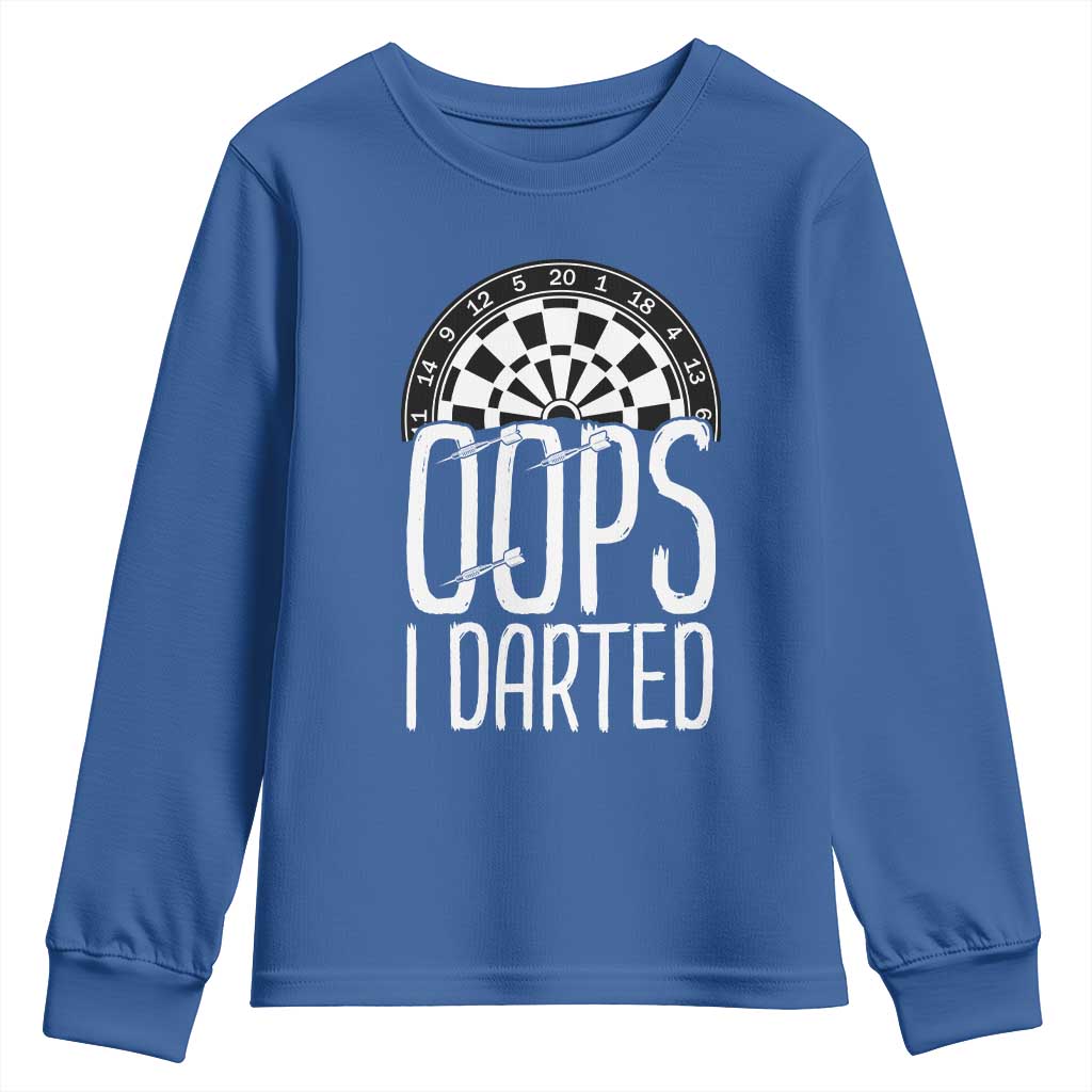 Sarcastic Dartist Gift Youth Sweatshirt Funny Oops I Darted Darts Lover - Wonder Print Shop