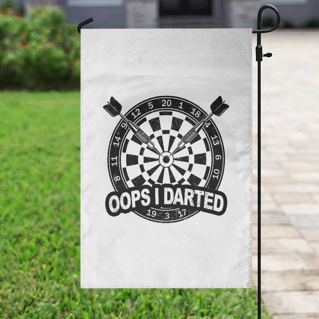 Funny Oops I Darted Garden Flag Sarcastic Dartist Darts Lover Gift - Wonder Print Shop