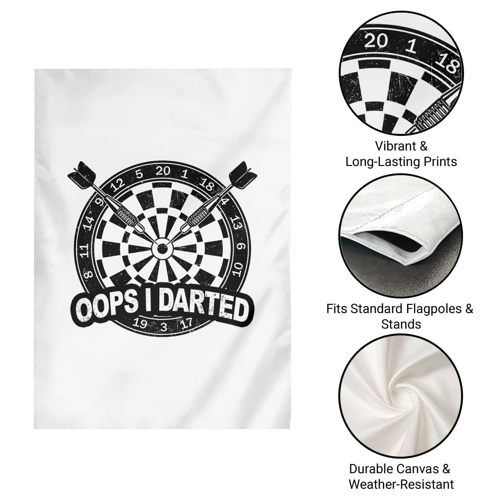 Funny Oops I Darted Garden Flag Sarcastic Dartist Darts Lover Gift - Wonder Print Shop