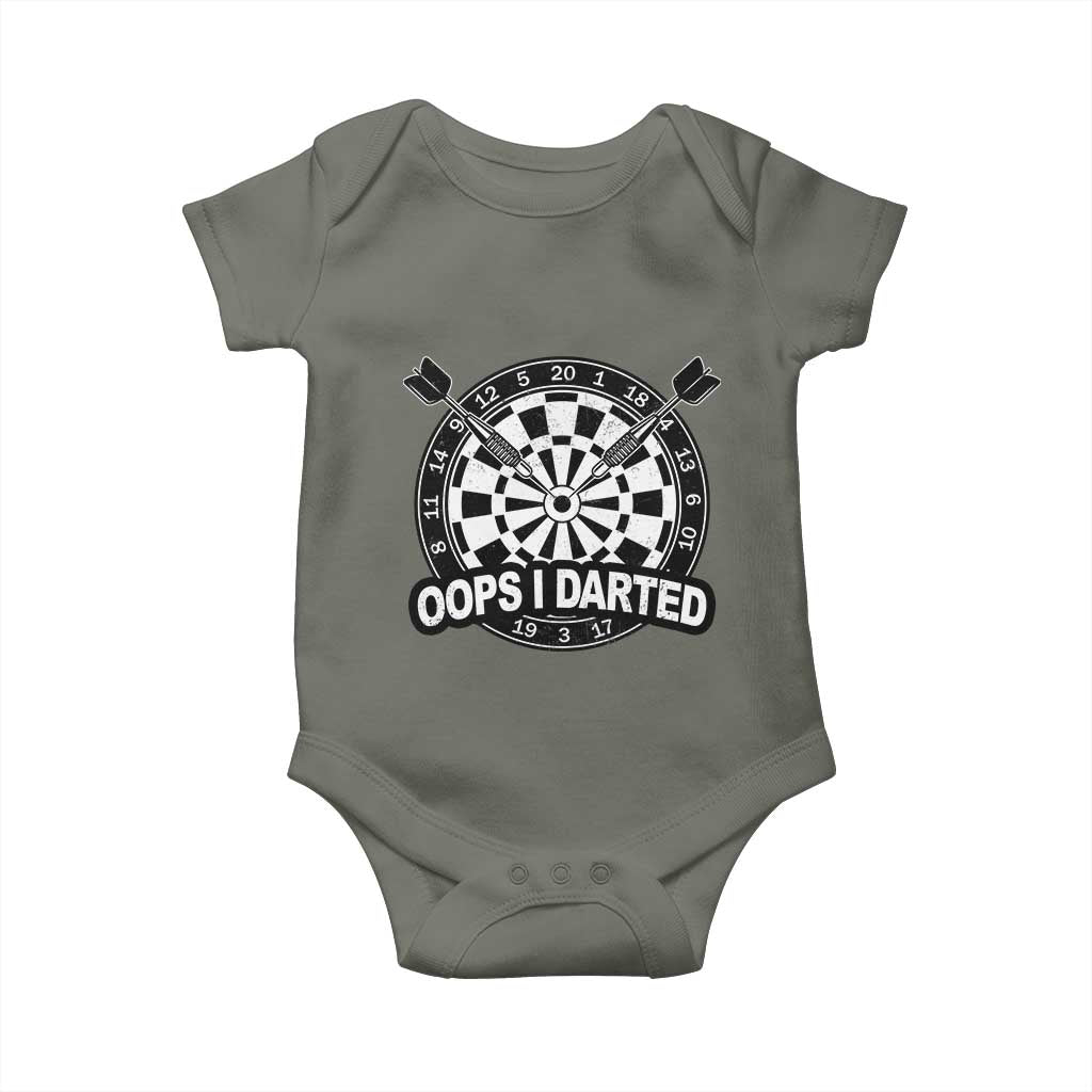 Funny Oops I Darted Baby Onesie Sarcastic Dartist Darts Lover Gift - Wonder Print Shop