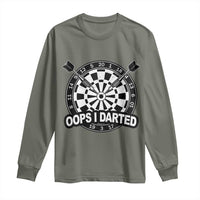 Funny Oops I Darted Long Sleeve Shirt Sarcastic Dartist Darts Lover Gift - Wonder Print Shop