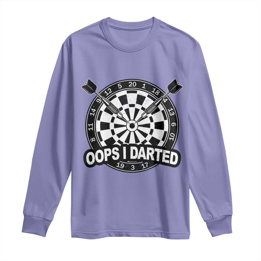 Funny Oops I Darted Long Sleeve Shirt Sarcastic Dartist Darts Lover Gift - Wonder Print Shop