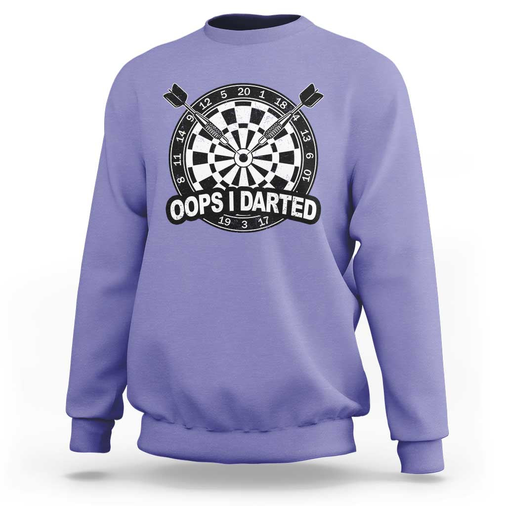 Funny Oops I Darted Sweatshirt Sarcastic Dartist Darts Lover Gift - Wonder Print Shop