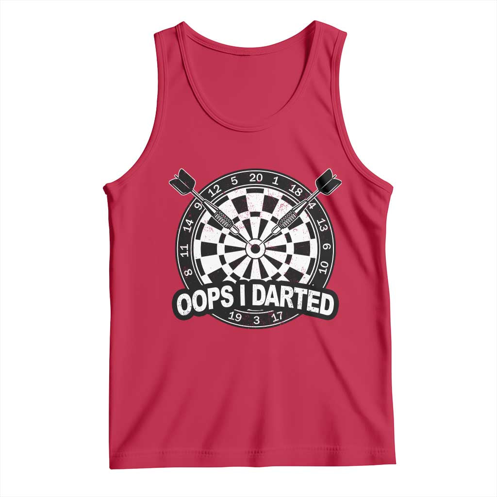 Funny Oops I Darted Tank Top Sarcastic Dartist Darts Lover Gift - Wonder Print Shop