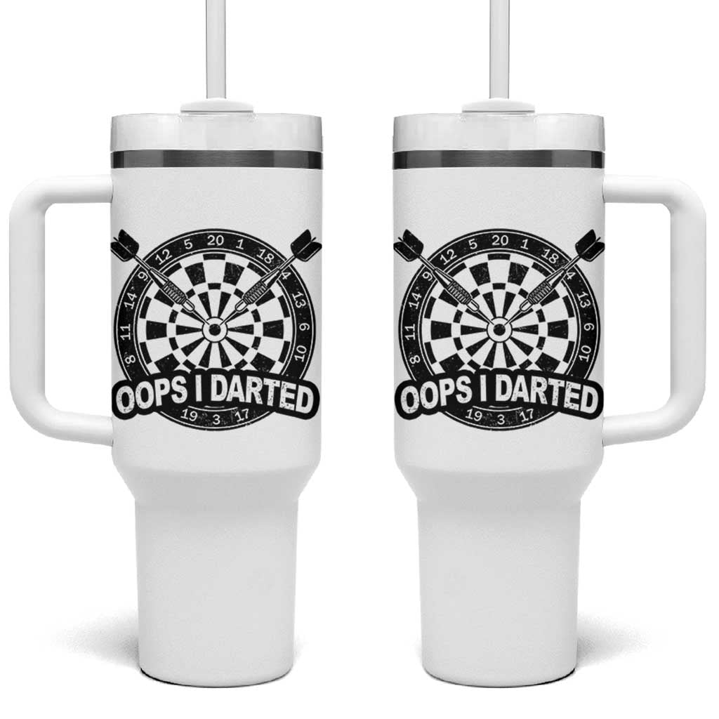 Funny Oops I Darted Tumbler With Handle Sarcastic Dartist Darts Lover Gift - Wonder Print Shop