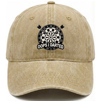 Funny Oops I Darted Washed Cotton Baseball Cap Sarcastic Dartist Darts Lover Gift