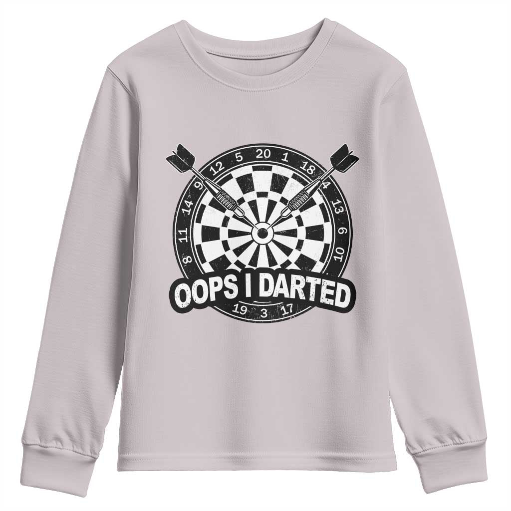 Funny Oops I Darted Youth Sweatshirt Sarcastic Dartist Darts Lover Gift - Wonder Print Shop