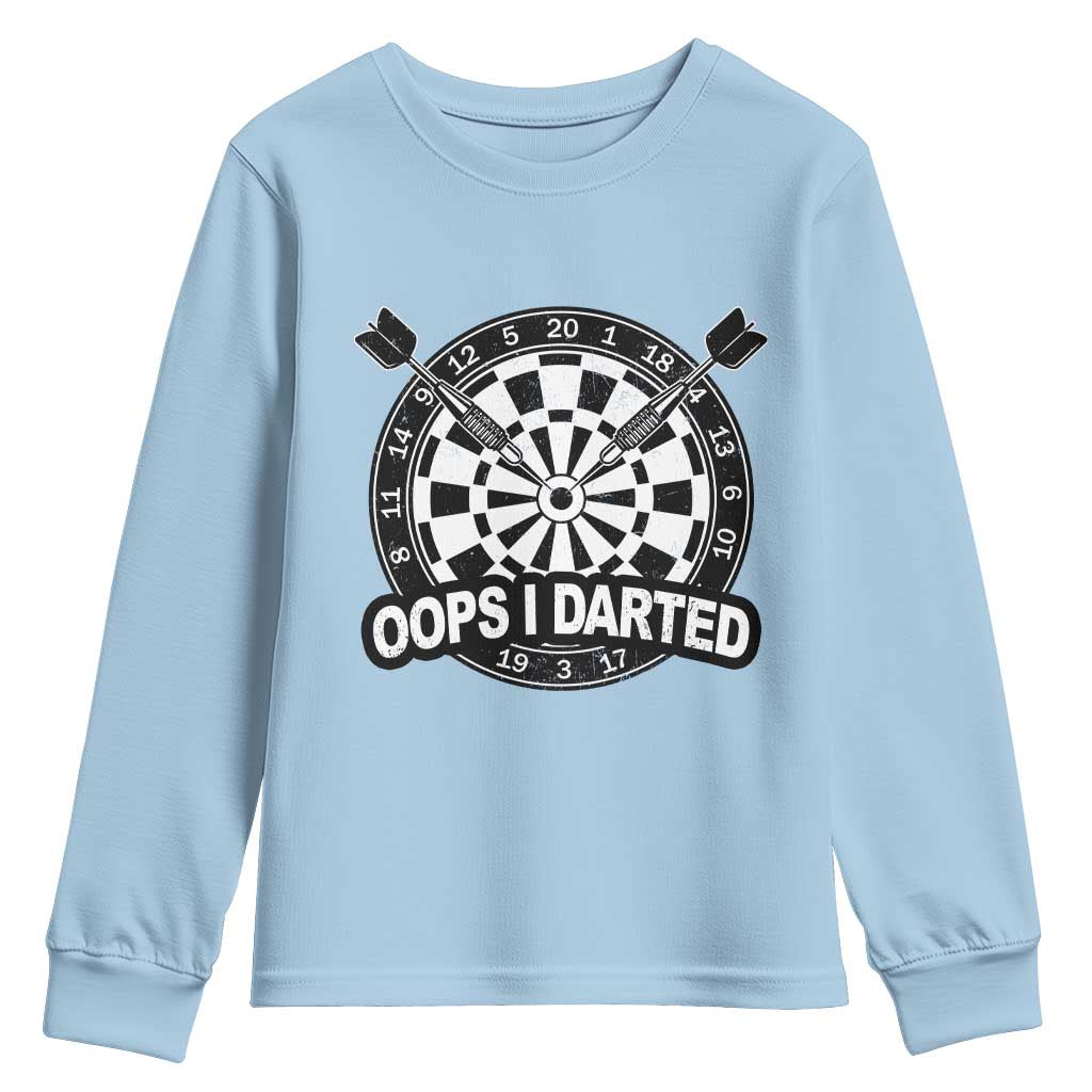 Funny Oops I Darted Youth Sweatshirt Sarcastic Dartist Darts Lover Gift - Wonder Print Shop