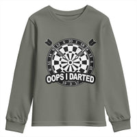 Funny Oops I Darted Youth Sweatshirt Sarcastic Dartist Darts Lover Gift - Wonder Print Shop