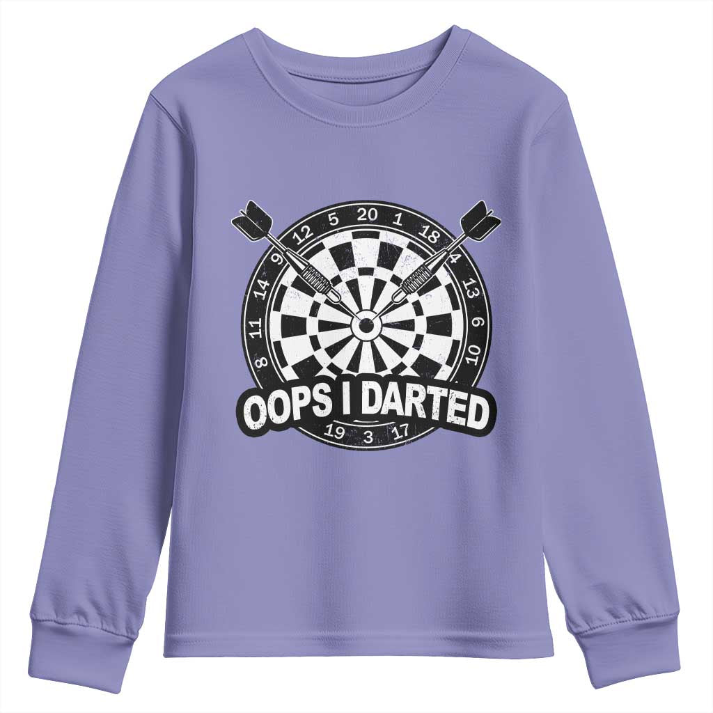 Funny Oops I Darted Youth Sweatshirt Sarcastic Dartist Darts Lover Gift - Wonder Print Shop