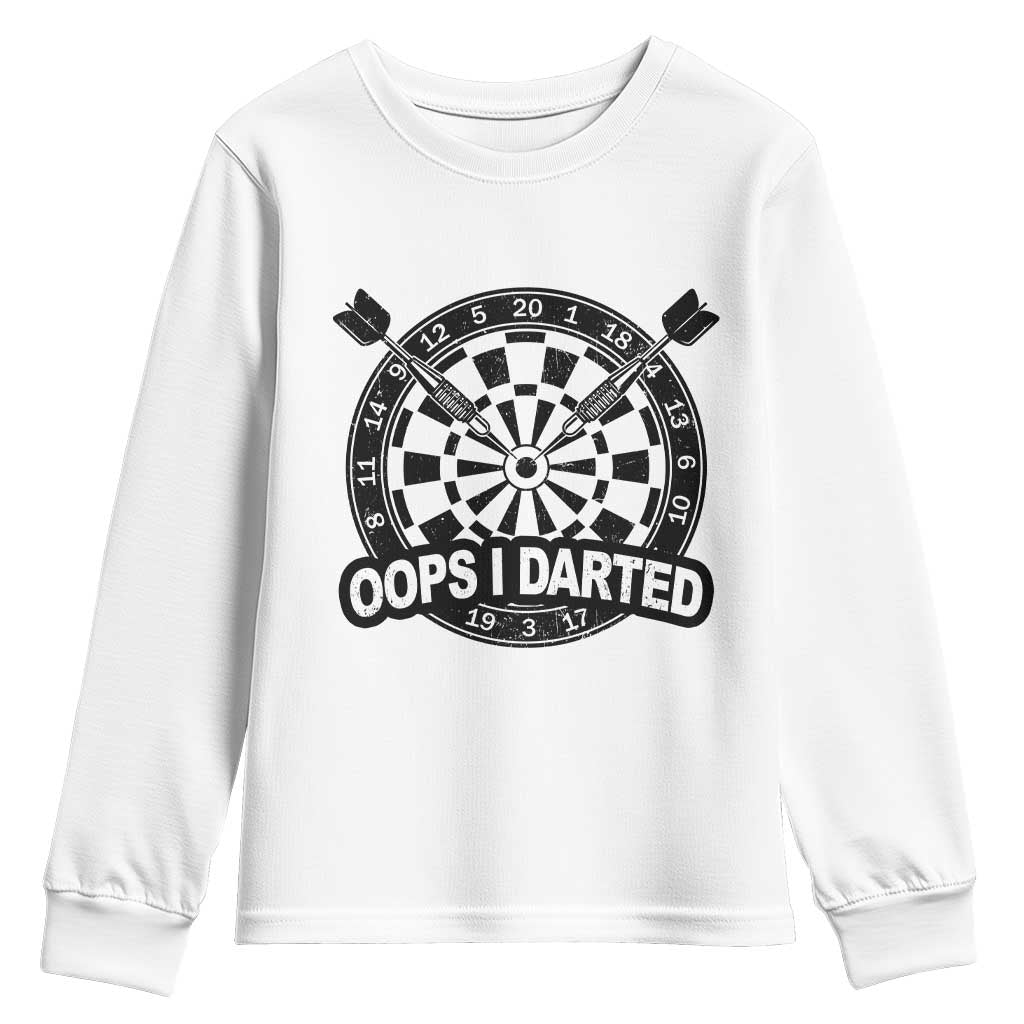 Funny Oops I Darted Youth Sweatshirt Sarcastic Dartist Darts Lover Gift - Wonder Print Shop