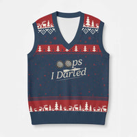 Oops I Darted V-Neck Knit Sweater Vest Funny Pub Darts Lover - Wonder Print Shop