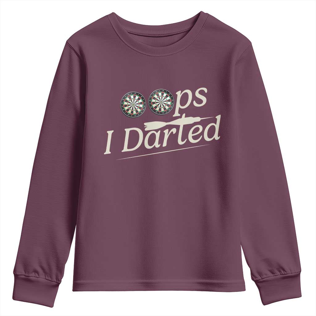 Oops I Darted Youth Sweatshirt Funny Pub Darts Lover - Wonder Print Shop