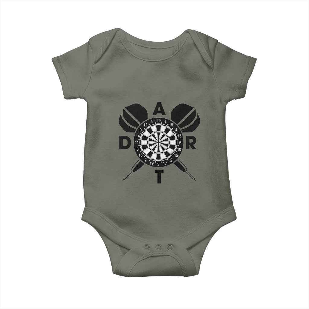 Vintage Dartboard Gift Idea For Dart Lover Baby Onesie - Wonder Print Shop