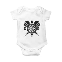 Vintage Dartboard Gift Idea For Dart Lover Baby Onesie - Wonder Print Shop