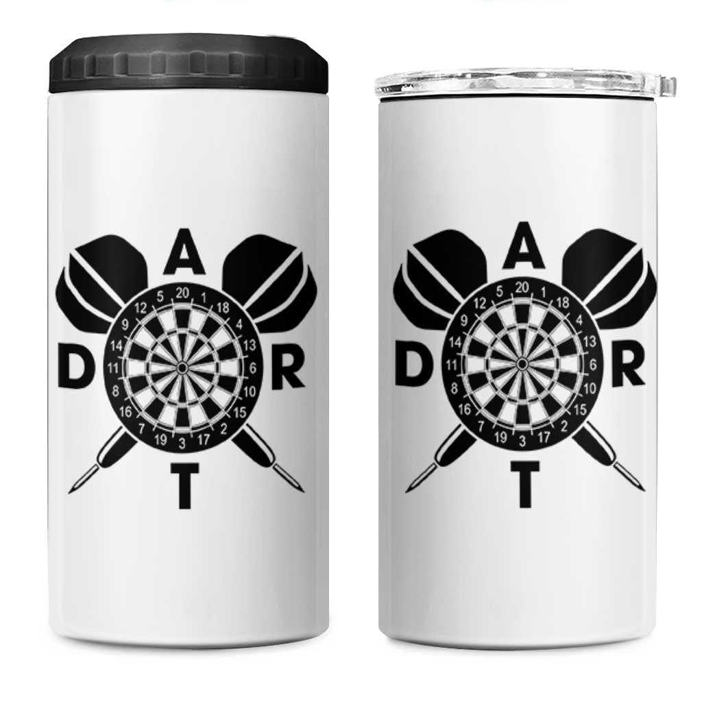 Vintage Dartboard Gift Idea For Dart Lover 4 in 1 Can Cooler Tumbler - Wonder Print Shop