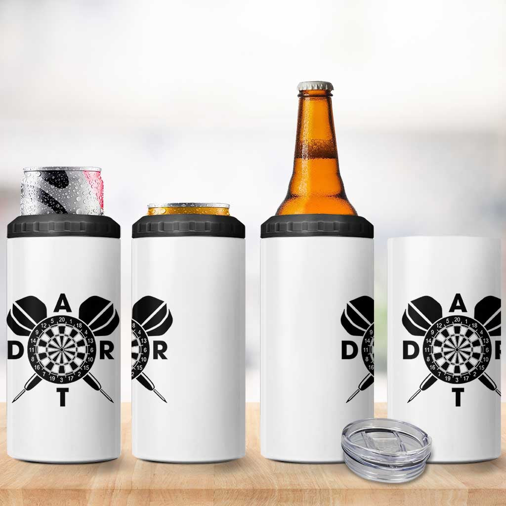 Vintage Dartboard Gift Idea For Dart Lover 4 in 1 Can Cooler Tumbler - Wonder Print Shop