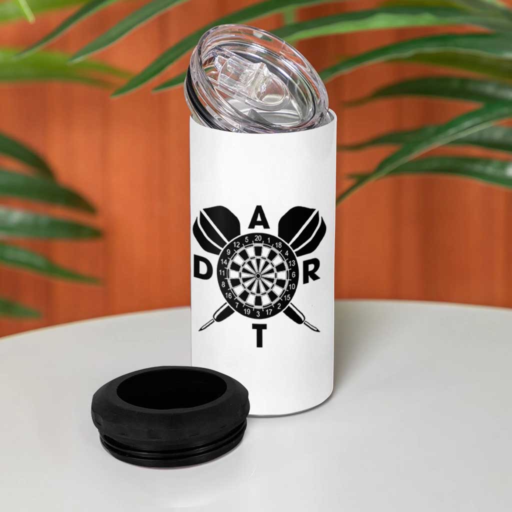 Vintage Dartboard Gift Idea For Dart Lover 4 in 1 Can Cooler Tumbler - Wonder Print Shop