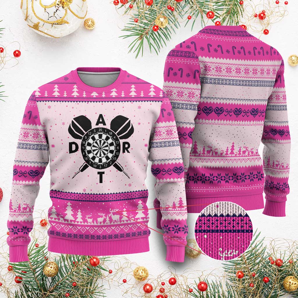 Vintage Dartboard Gift Idea For Dart Lover Ugly Christmas Sweater - Wonder Print Shop
