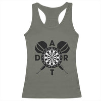 Vintage Dartboard Gift Idea For Dart Lover Racerback Tank Top - Wonder Print Shop