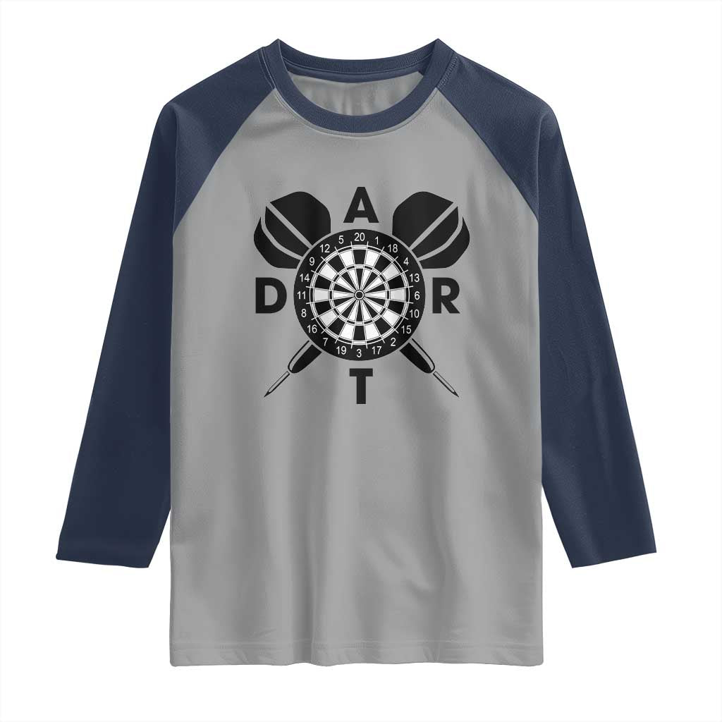 Vintage Dartboard Gift Idea For Dart Lover Raglan Shirt - Wonder Print Shop