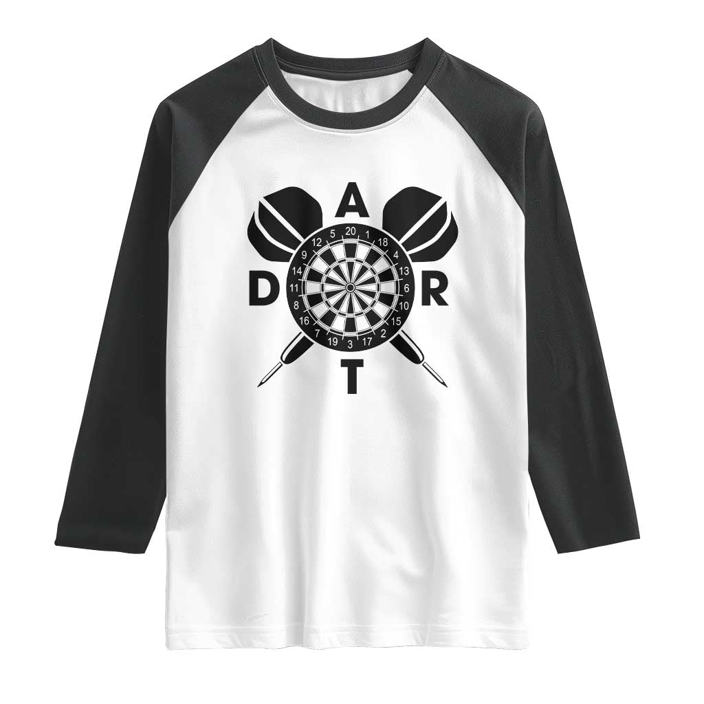 Vintage Dartboard Gift Idea For Dart Lover Raglan Shirt - Wonder Print Shop