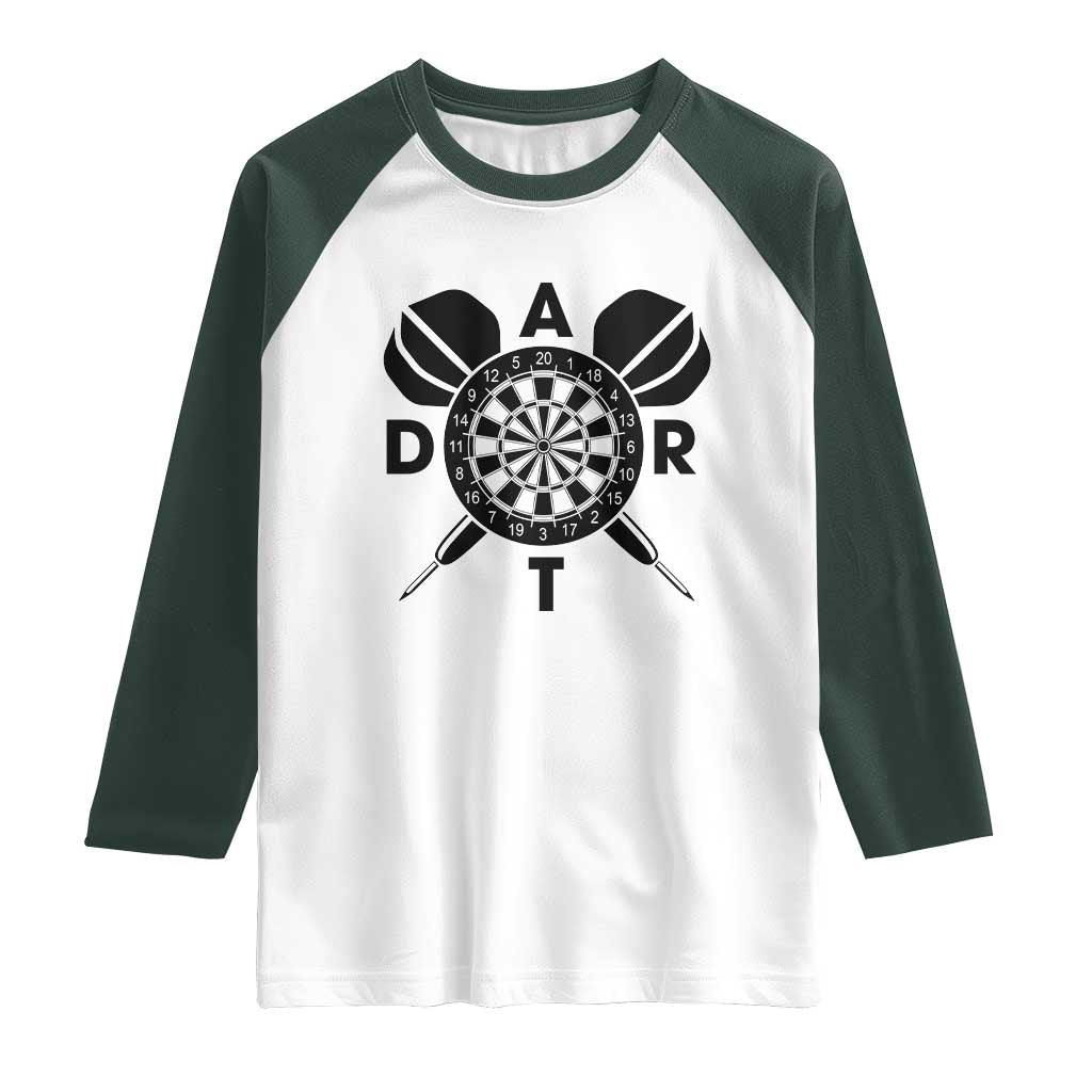Vintage Dartboard Gift Idea For Dart Lover Raglan Shirt - Wonder Print Shop