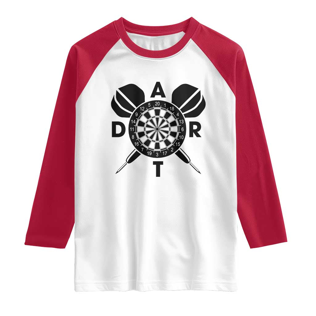 Vintage Dartboard Gift Idea For Dart Lover Raglan Shirt - Wonder Print Shop