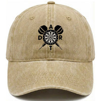 Vintage Dartboard Gift Idea For Dart Lover Washed Cotton Baseball Cap