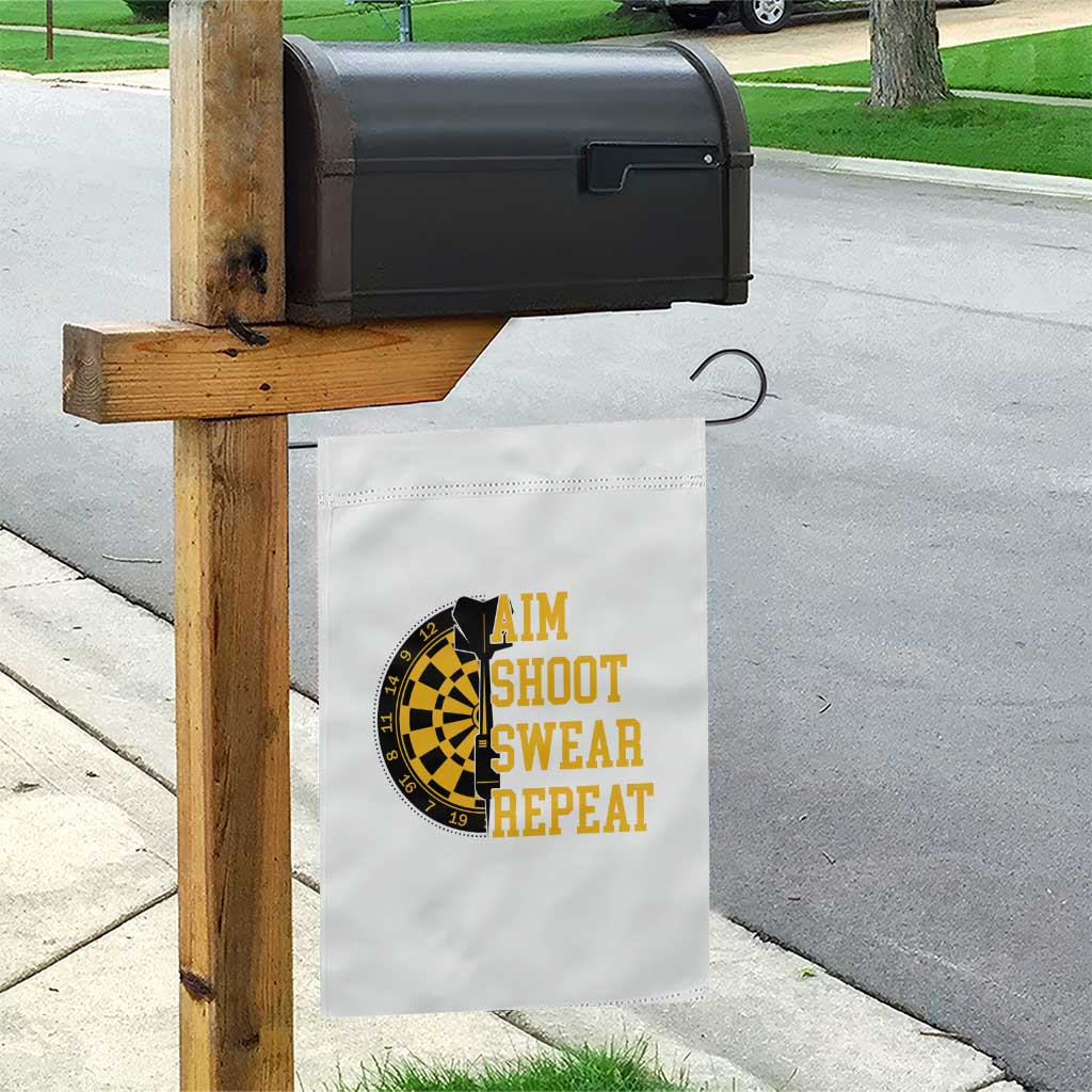 Funny Darts Retro Vintage Garden Flag Aim Shoot Swear Repeat Dartist Gift - Wonder Print Shop