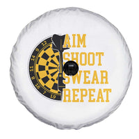 Funny Darts Retro Vintage Spare Tire Cover Aim Shoot Swear Repeat Dartist Gift - Wonder Print Shop