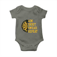 Funny Darts Retro Vintage Baby Onesie Aim Shoot Swear Repeat Dartist Gift - Wonder Print Shop