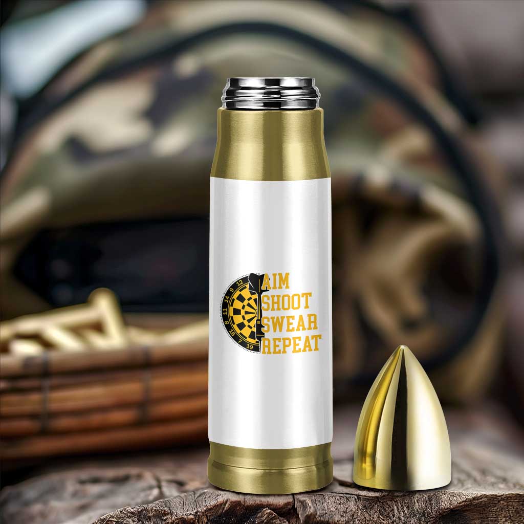 Funny Darts Retro Vintage Bullet Tumbler Aim Shoot Swear Repeat Dartist Gift - Wonder Print Shop