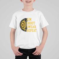 Funny Darts Retro Vintage T Shirt For Kid Aim Shoot Swear Repeat Dartist Gift - Wonder Print Shop