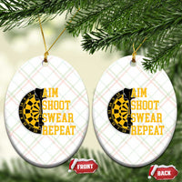 Funny Darts Retro Vintage Ceramic Ornament Aim Shoot Swear Repeat Dartist Gift - Wonder Print Shop