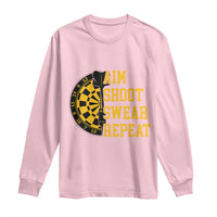Funny Darts Retro Vintage Long Sleeve Shirt Aim Shoot Swear Repeat Dartist Gift - Wonder Print Shop