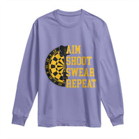 Funny Darts Retro Vintage Long Sleeve Shirt Aim Shoot Swear Repeat Dartist Gift - Wonder Print Shop