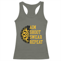 Funny Darts Retro Vintage Racerback Tank Top Aim Shoot Swear Repeat Dartist Gift - Wonder Print Shop