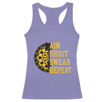 Funny Darts Retro Vintage Racerback Tank Top Aim Shoot Swear Repeat Dartist Gift - Wonder Print Shop
