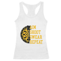 Funny Darts Retro Vintage Racerback Tank Top Aim Shoot Swear Repeat Dartist Gift - Wonder Print Shop