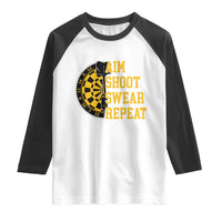 Funny Darts Retro Vintage Raglan Shirt Aim Shoot Swear Repeat Dartist Gift - Wonder Print Shop