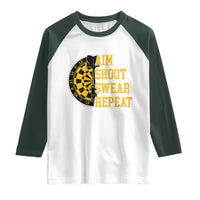 Funny Darts Retro Vintage Raglan Shirt Aim Shoot Swear Repeat Dartist Gift - Wonder Print Shop