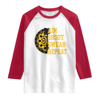 Funny Darts Retro Vintage Raglan Shirt Aim Shoot Swear Repeat Dartist Gift - Wonder Print Shop