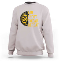 Funny Darts Retro Vintage Sweatshirt Aim Shoot Swear Repeat Dartist Gift - Wonder Print Shop
