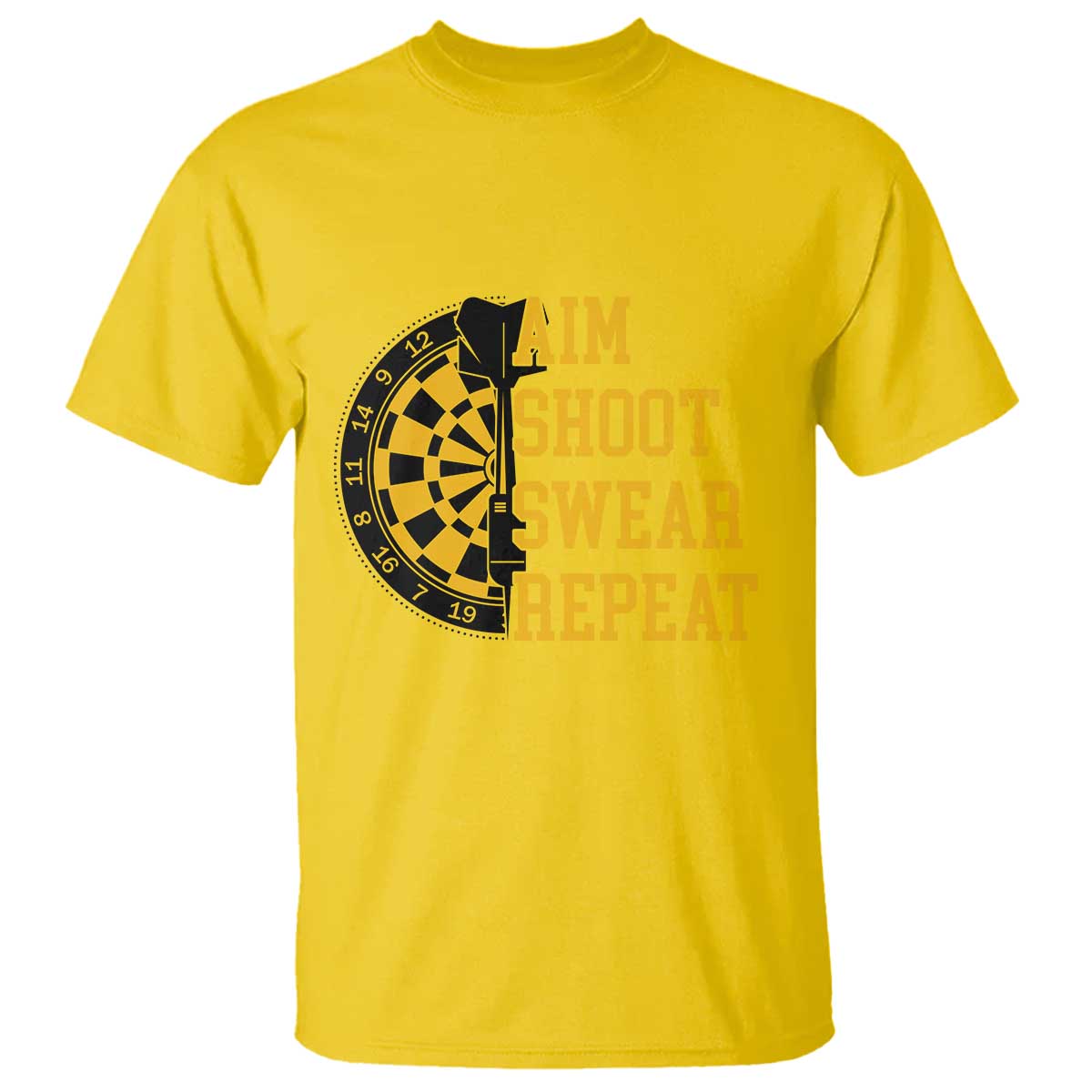 Funny Darts Retro Vintage T Shirt Aim Shoot Swear Repeat Dartist Gift - Wonder Print Shop