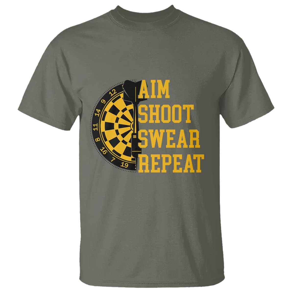 Funny Darts Retro Vintage T Shirt Aim Shoot Swear Repeat Dartist Gift - Wonder Print Shop