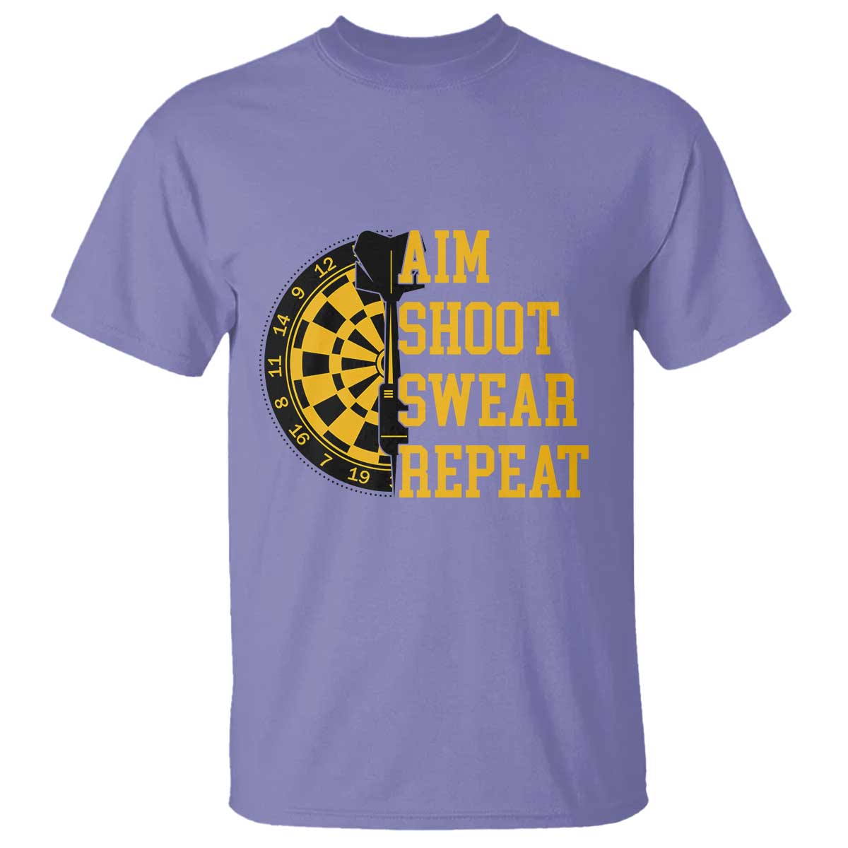 Funny Darts Retro Vintage T Shirt Aim Shoot Swear Repeat Dartist Gift - Wonder Print Shop