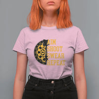 Funny Darts Retro Vintage T Shirt For Women Aim Shoot Swear Repeat Dartist Gift - Wonder Print Shop