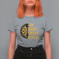 Funny Darts Retro Vintage T Shirt For Women Aim Shoot Swear Repeat Dartist Gift - Wonder Print Shop
