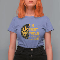 Funny Darts Retro Vintage T Shirt For Women Aim Shoot Swear Repeat Dartist Gift - Wonder Print Shop